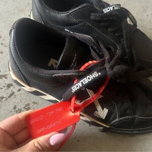 Off-White × Virgil Abloh Vulcanized Low Top leather sneakers black EU36